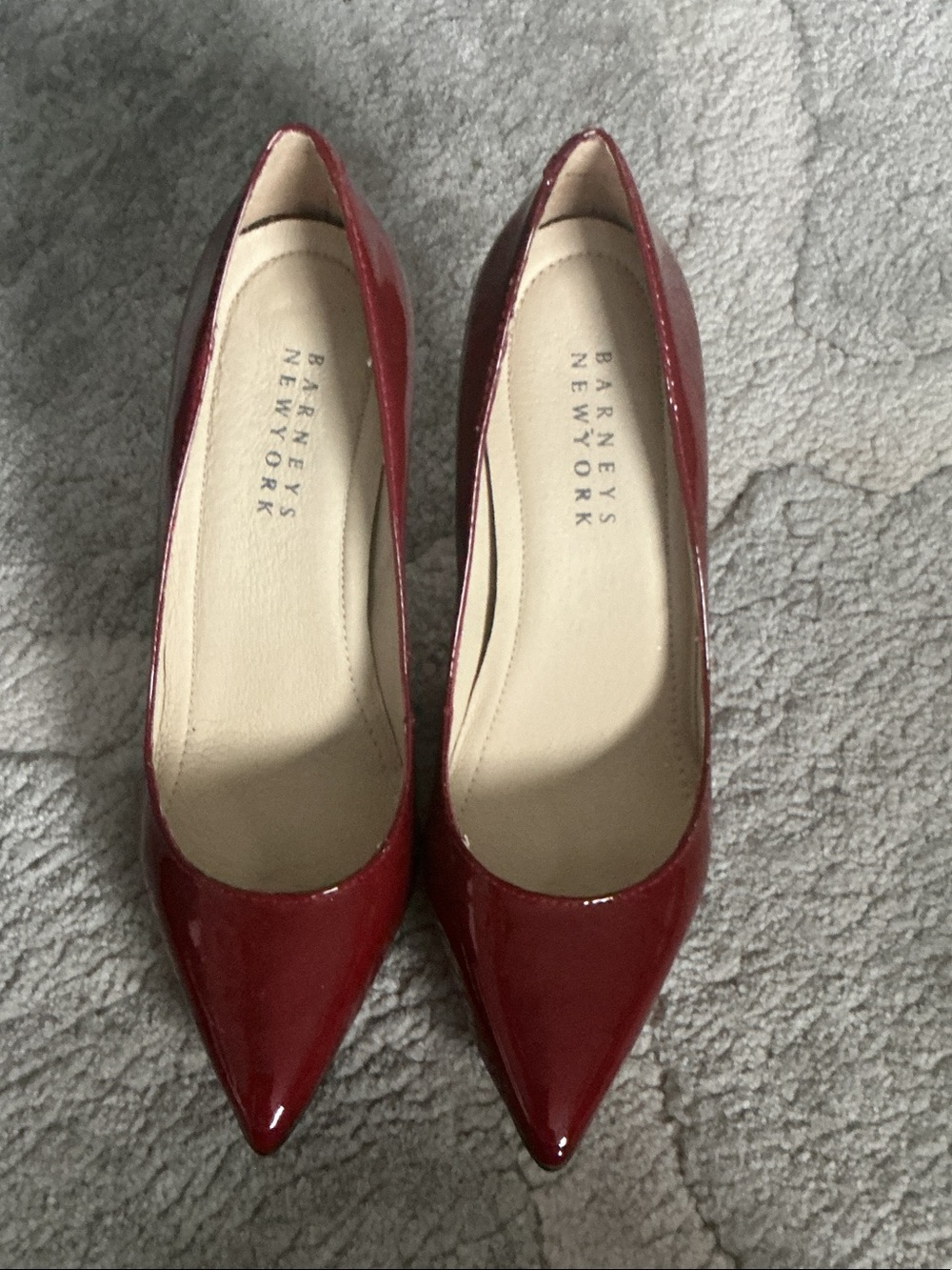 Barneys New York Red Patent Pointed-Toe Pumps